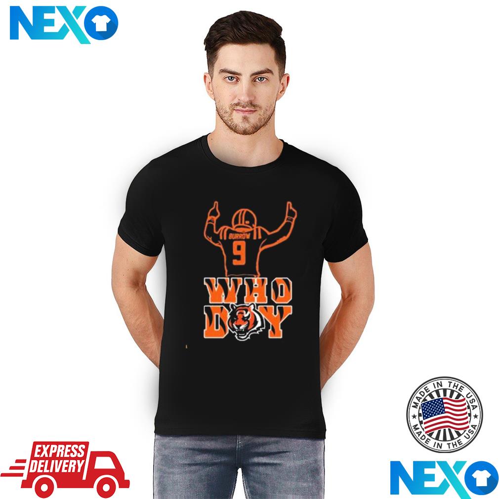 Joe Burrow Who Dey 2022 Bengals Super Bowl Football logo T-shirt