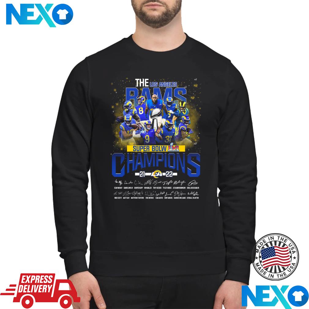 Los Angeles Rams Super Bowl Lvi Champions 2022 Signatures Shirt, hoodie,  sweater, long sleeve and tank top