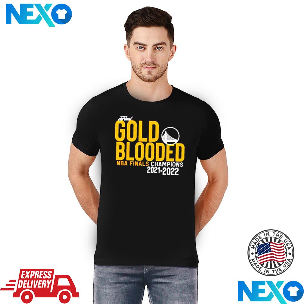 Golden State Warriors 2022 NBA Finals Champions Gold Blooded T-Shirt Large
