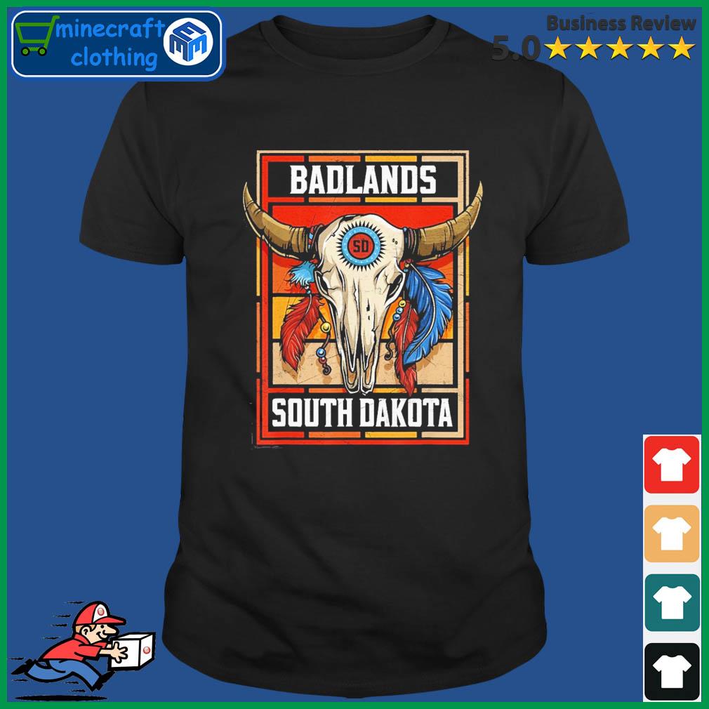 Badlands South Dakota Native American Bison Skull Shirt