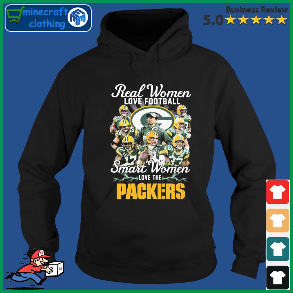 Real Women Love Football Smart Women Love The Green Bay Packers Signatures  shirt, hoodie, sweater, long sleeve and tank top