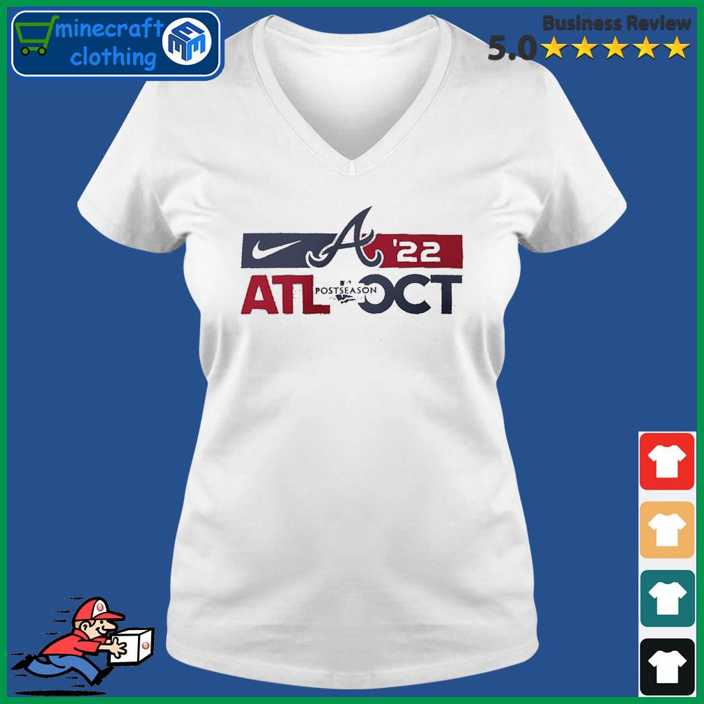 Atlanta Braves Nike 2022 Postseason T-Shirt Ladies V-neck Tee