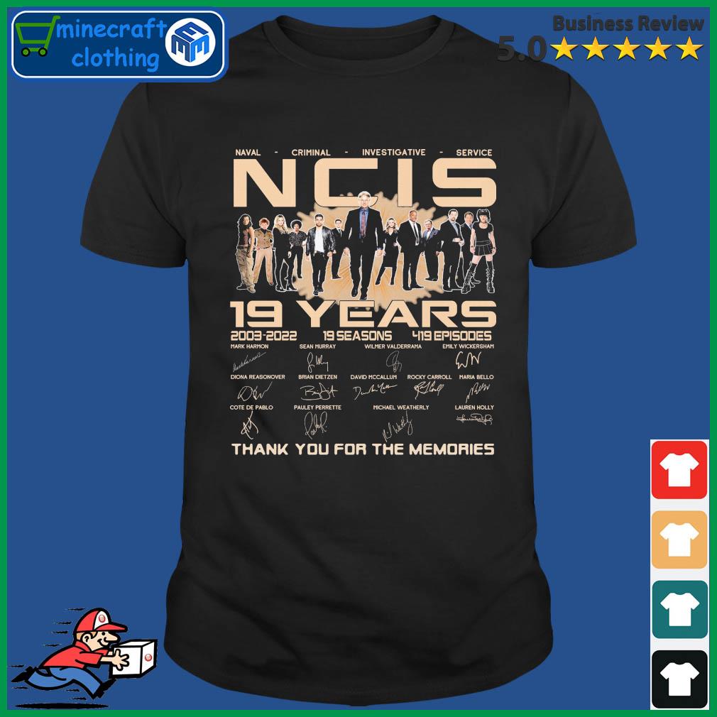 Naval Criminal Investigative Service NCIS 19 Years 2003-2022 Thank You For The Memories Signatures Shirt