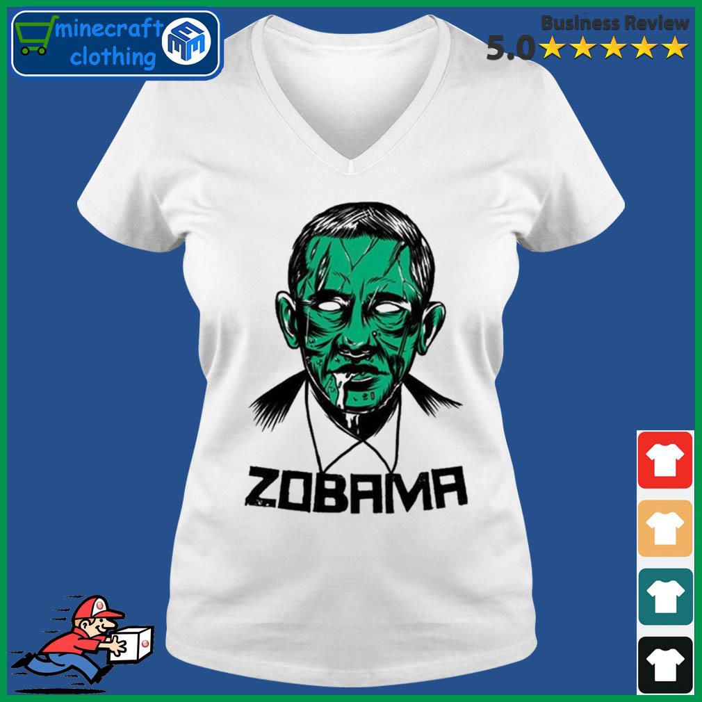 Obama Halloween T-Shirt Zombie Obama Ladies V-neck Tee