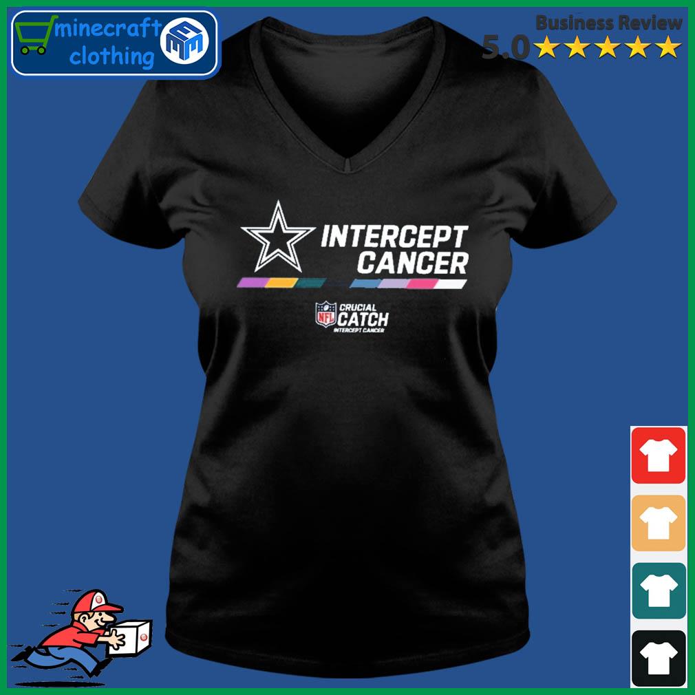 Dallas Cowboys Intercept Cancer 2022 NFL Crucial Catch Shirt