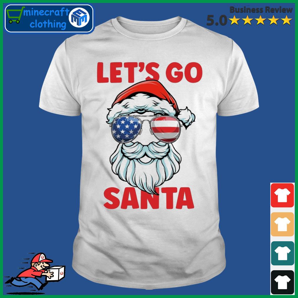 American Flag Santa - Let's Go Santa - Christmas T-Shirt