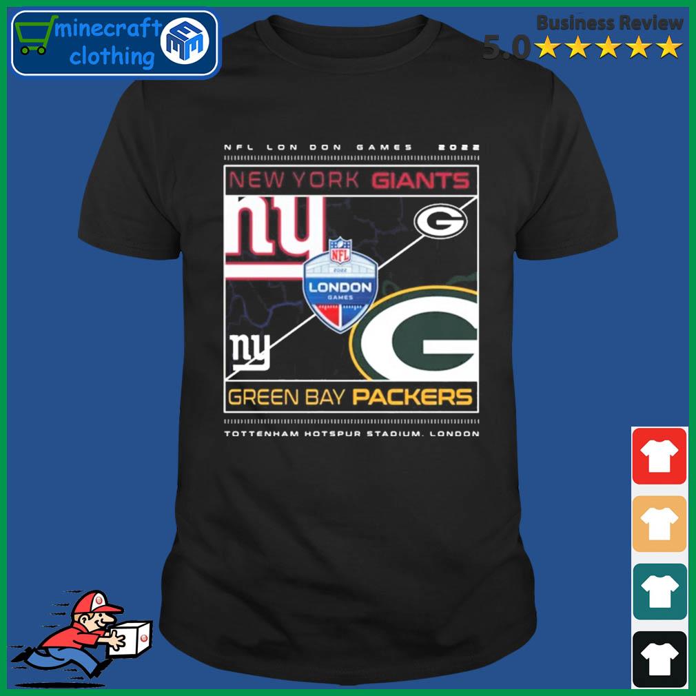 Mens NFL London Games 2022 Match-Up Green Bay Packers vs New York Giants  Graphic T-Shirt