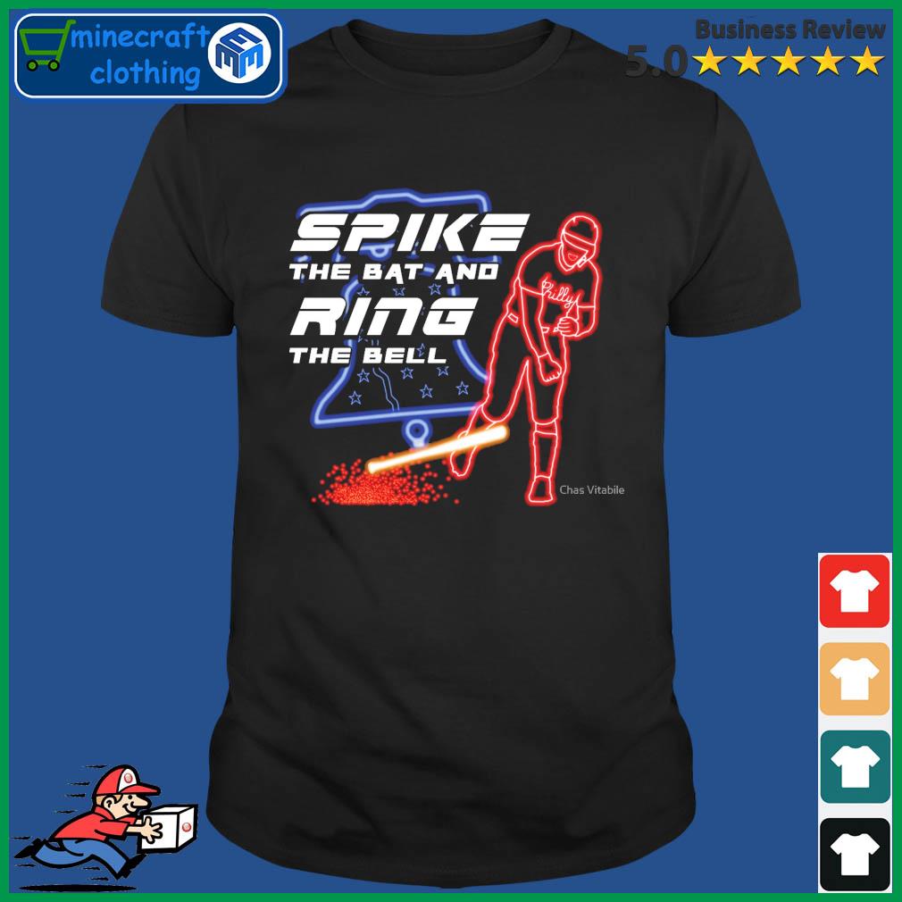 Rhys Hoskins Philadelphia Phillies Spike The Bat And Ring The Bell Neon Shirt