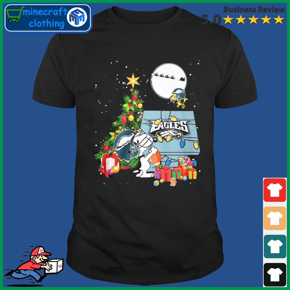 2022 Snoopy And Woodstock Philadelphia Eagles Home Merry Christmas Shirt