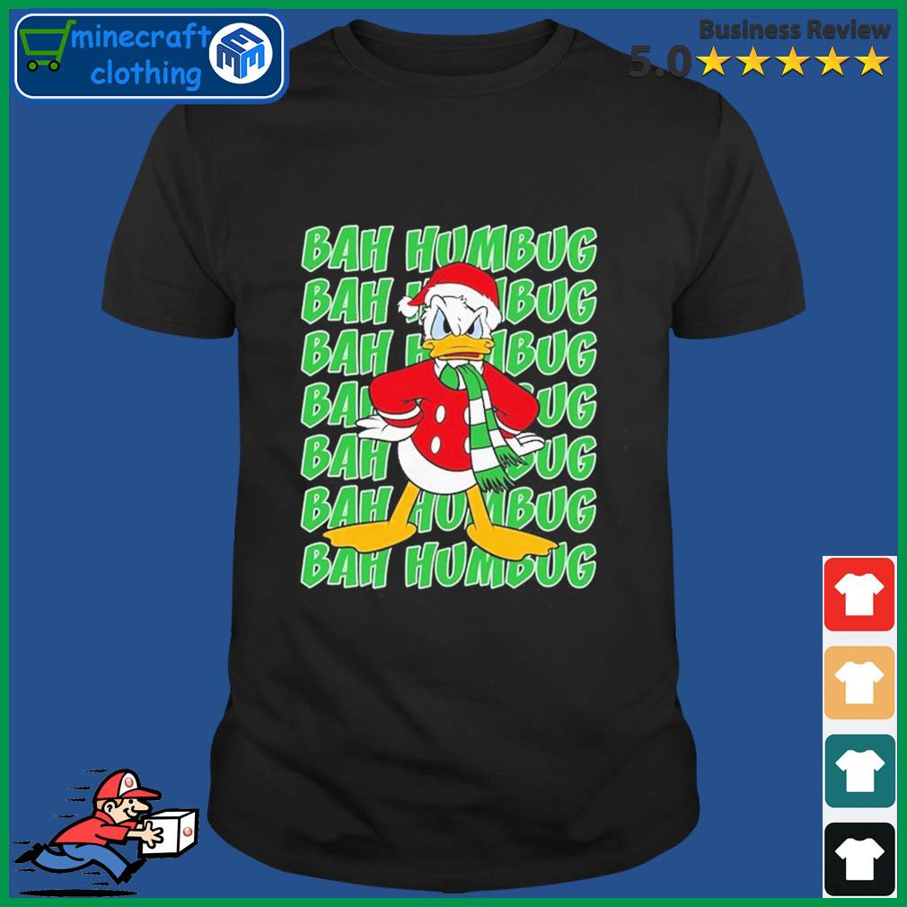 Disney Donald Duck Bah Humbug Christmas Text Stack Shirt