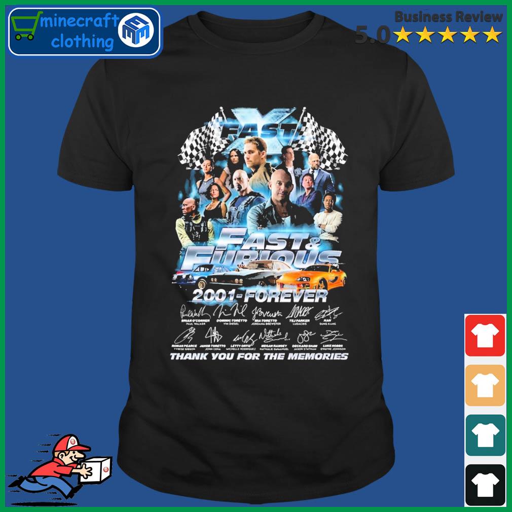 Fast & Furious 2001 - Forever Signatures Thank You For The Memories Shirt