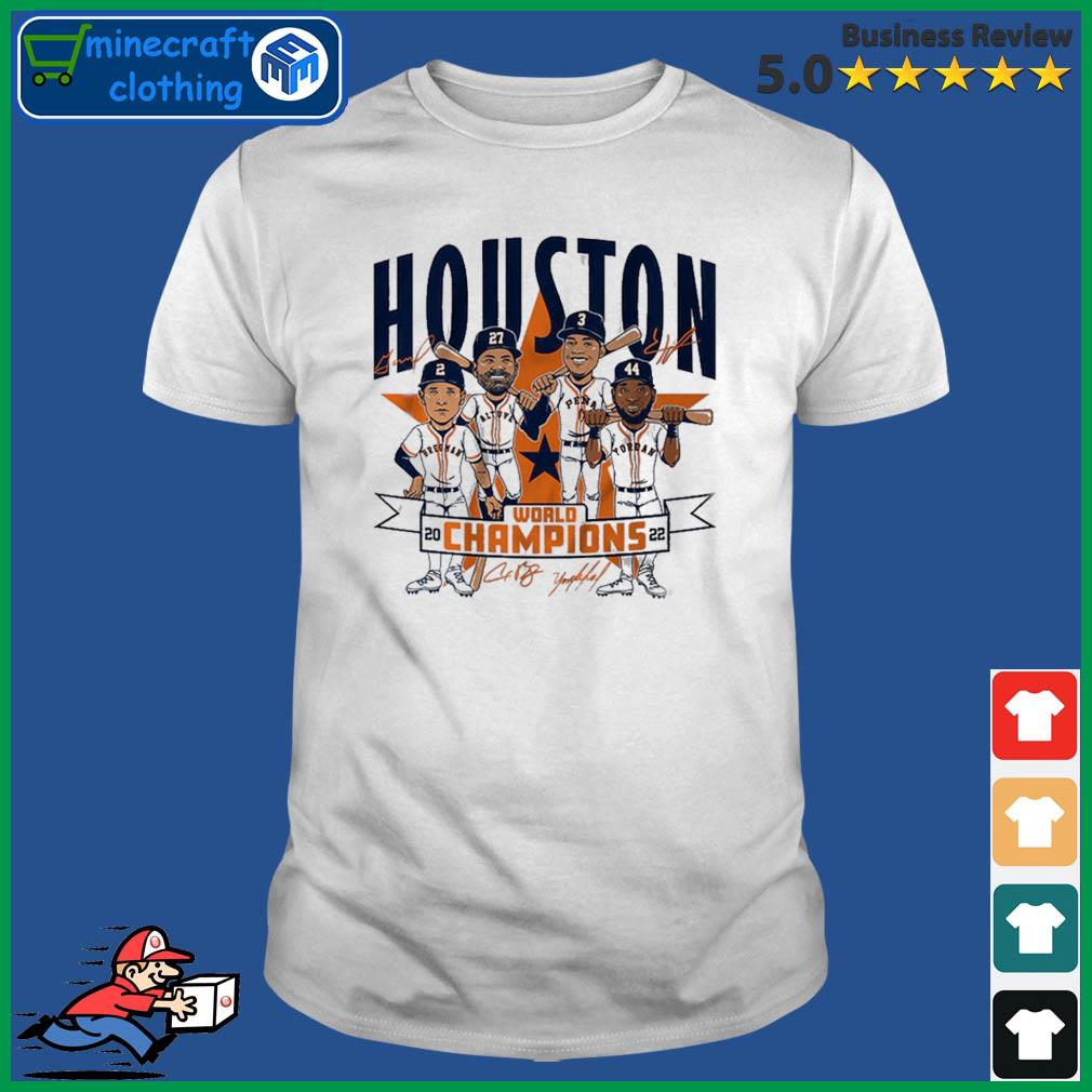 Houston Astros World Champions 2022 caricature signatures T-shirt