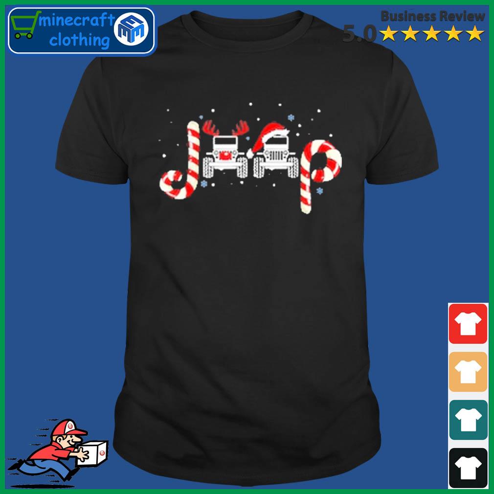 Jeeps Christmas Santa Claus And Reindeer Shirt