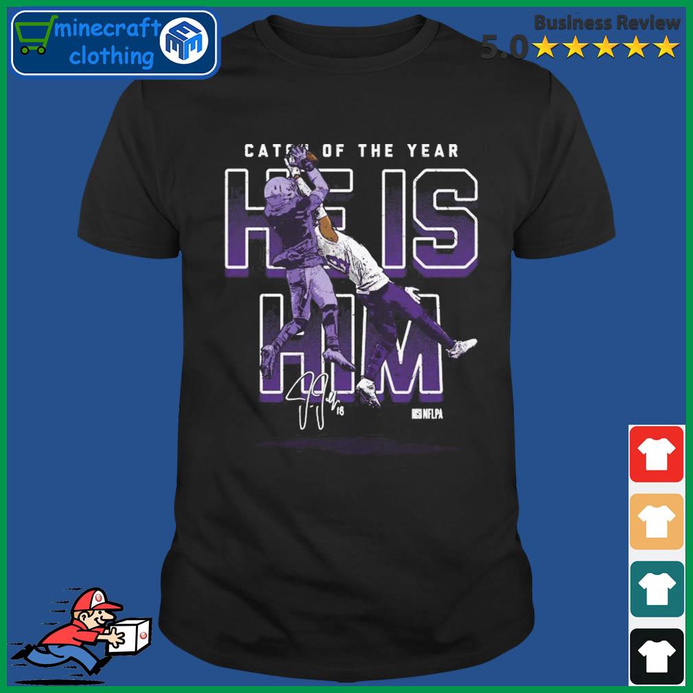 Justin Jefferson Minnesota Vikings One Handed Catch Signature shirt -  Limotees