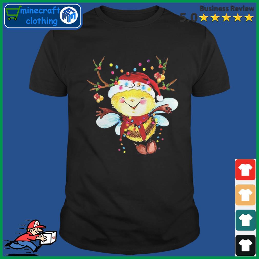 Official Santa Bee Reindeer Light Christmas Shirt