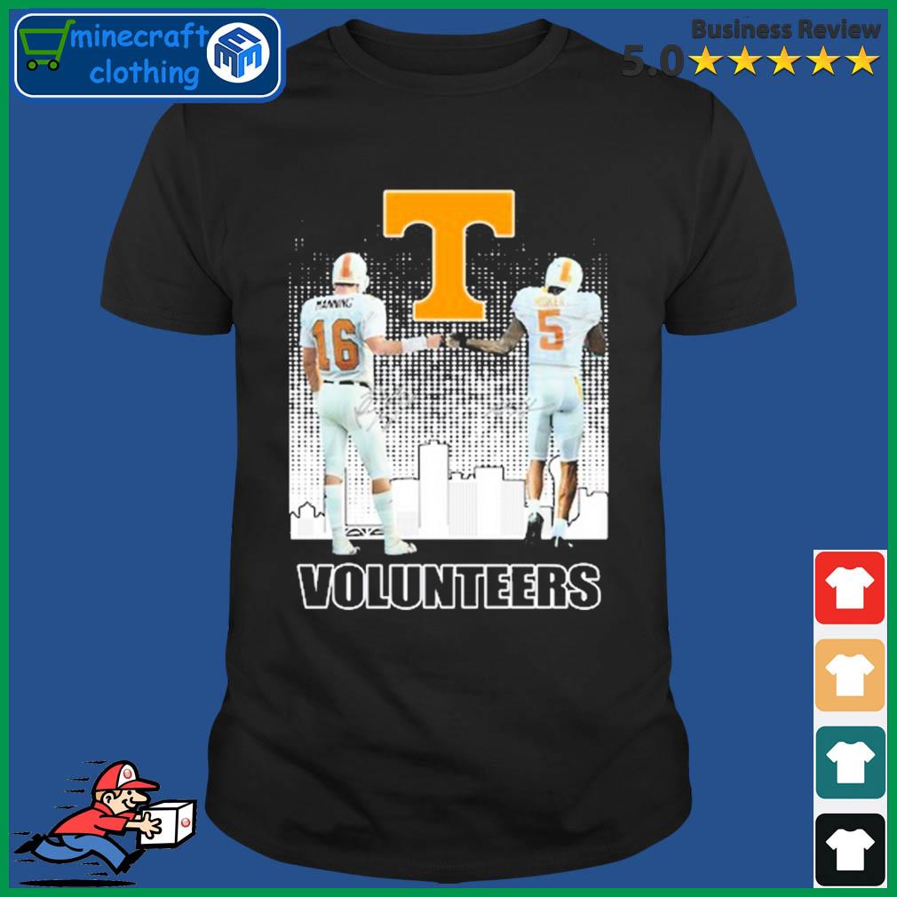 Payton Manning And Hendon Hooker Tennessee Volunteers College Football Signatures Shirt