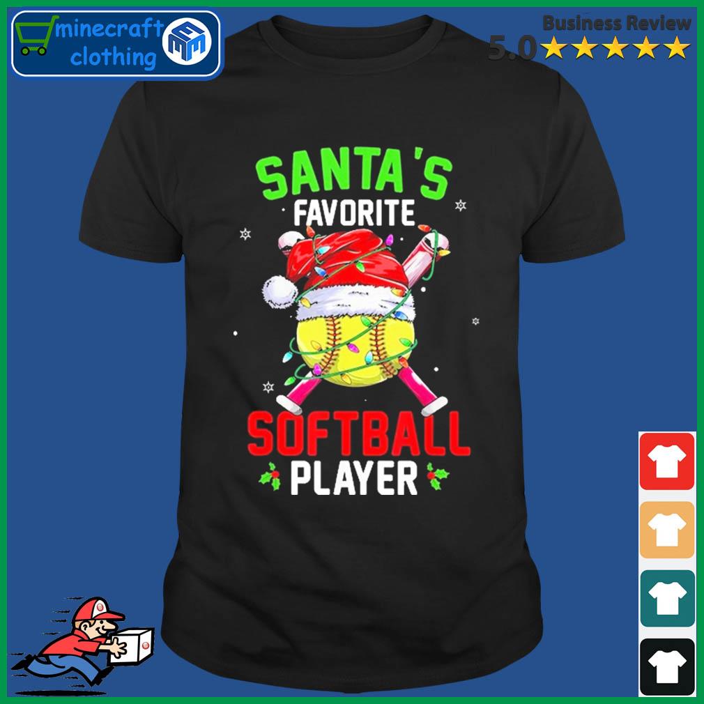 Santa's Favorite Softball Player Christmas Shirt