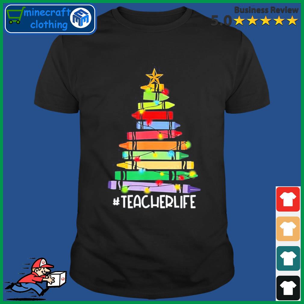The Book Trees Light Christmas Teacherlife Shirt