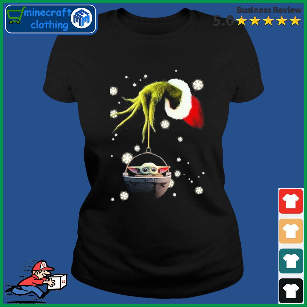 Grinch hand holding Louis Vuitton Christmas sweater, shirt and hoodie