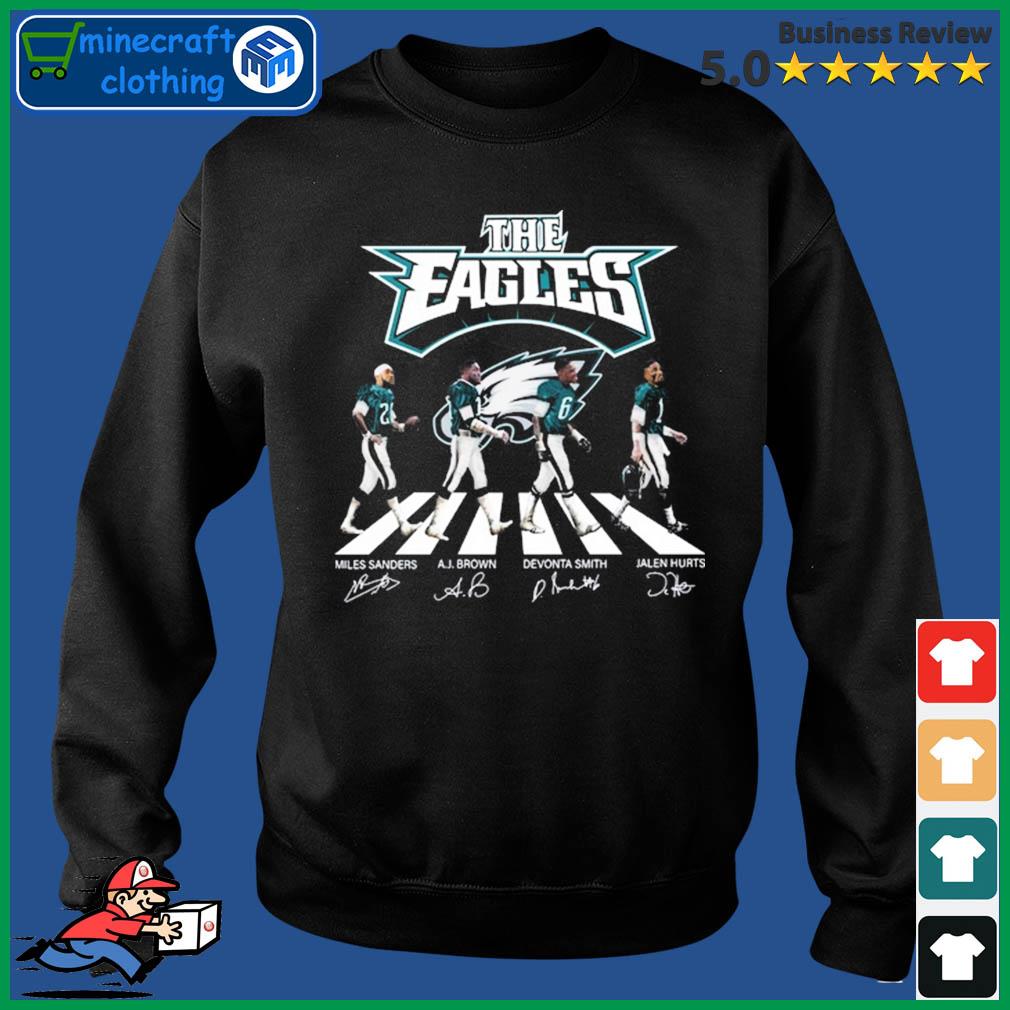 Philadelphia Eagles Miles Sanders AJ Brown Devonta Smith Jalen Hurts  Christmas Signature Best T-Shirt, hoodie, sweater, long sleeve and tank top