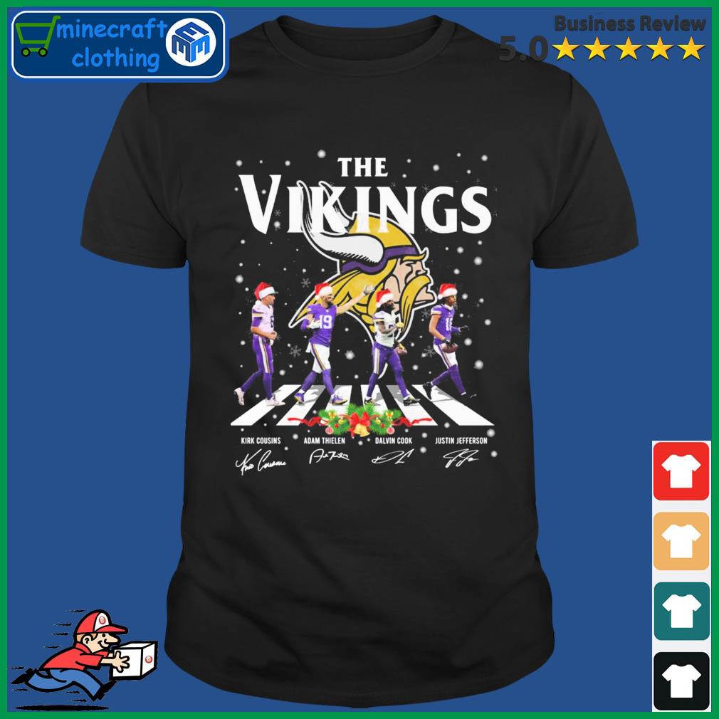 The Vikings NFL Team 2022 Abbey Road Merry Christmas Signature Shirt